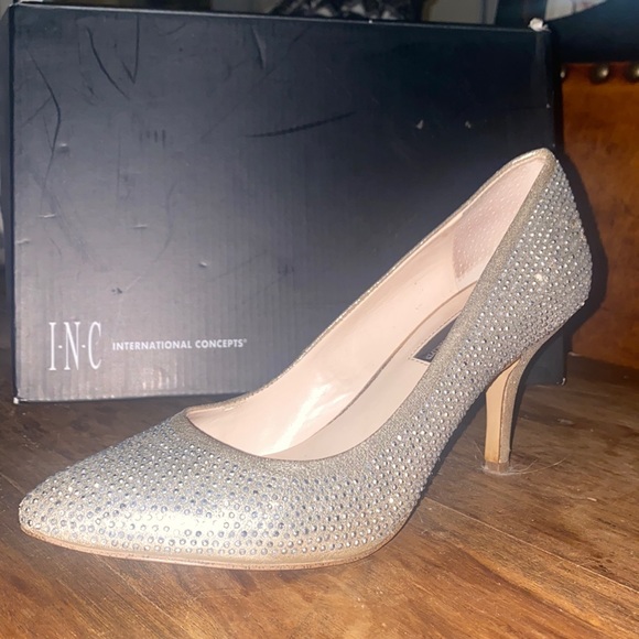 INC Zitah Crystal Embellished Pointed Toe Pumps - Picture 3 of 8